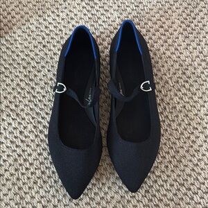 Rothy's Black Mary Jane Pointed Toe Flats